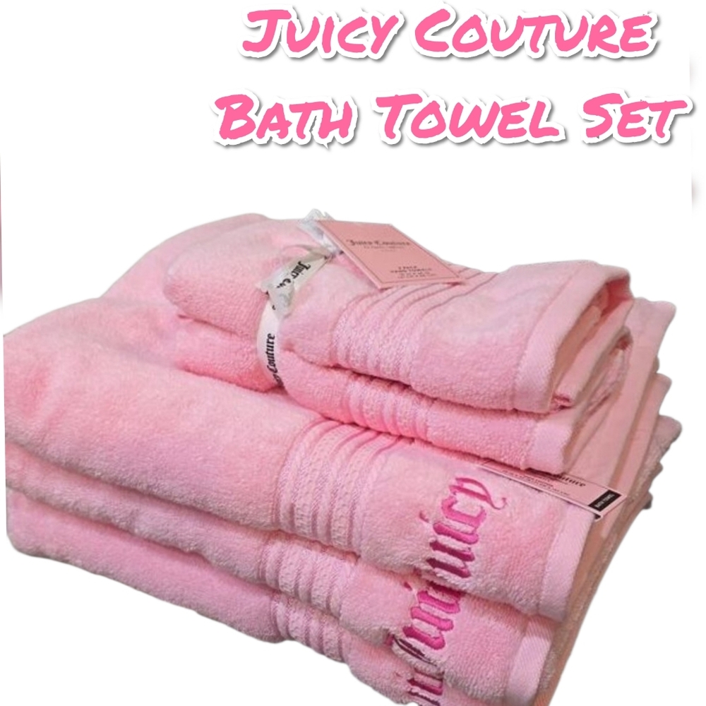 Juicy Couture Pink Bath Towel Set